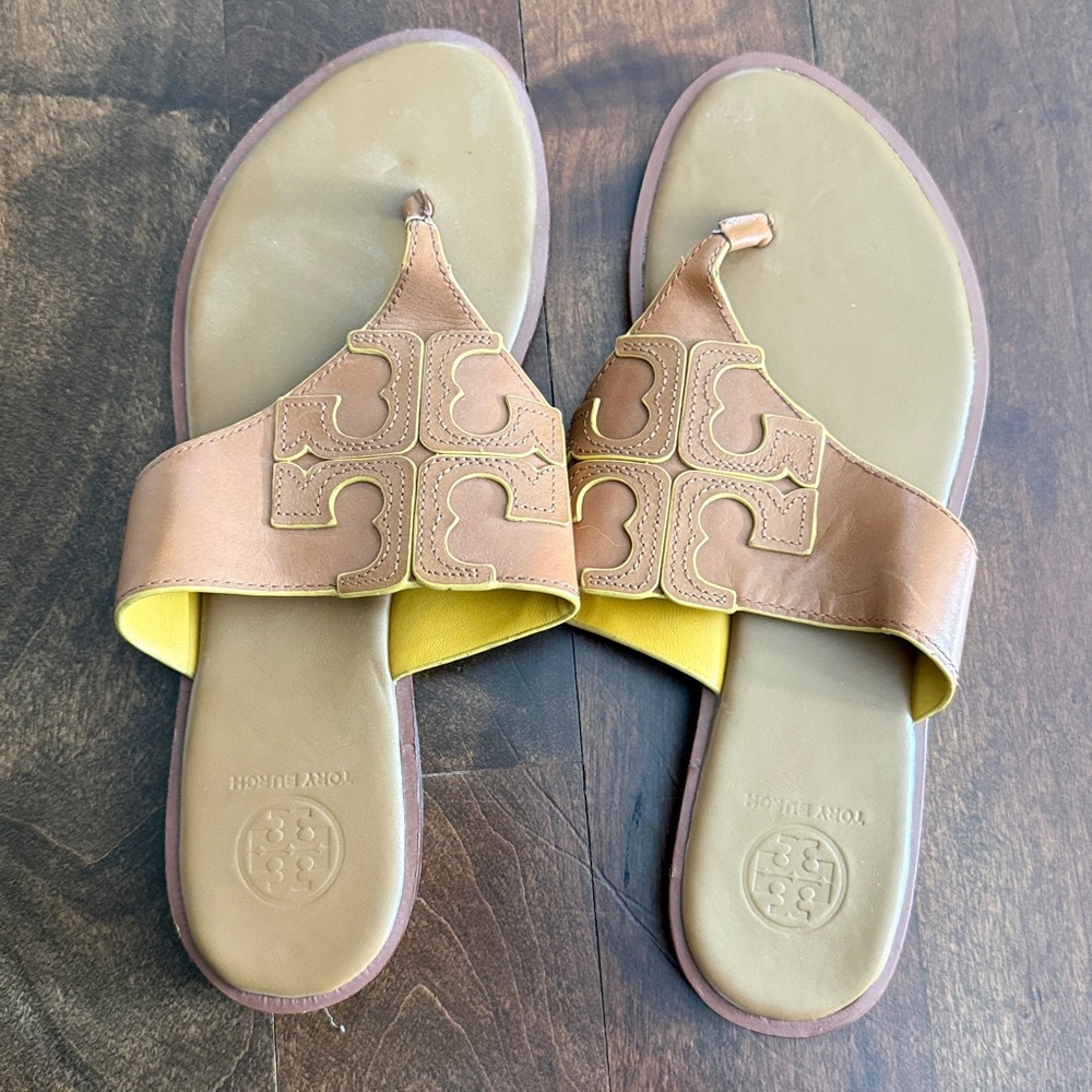 Tory Burch Brown Leather Sandals - Picture 2 of 3